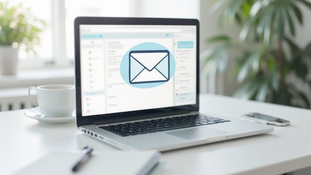 Laptop showing email composition with professional formatting and clear structure