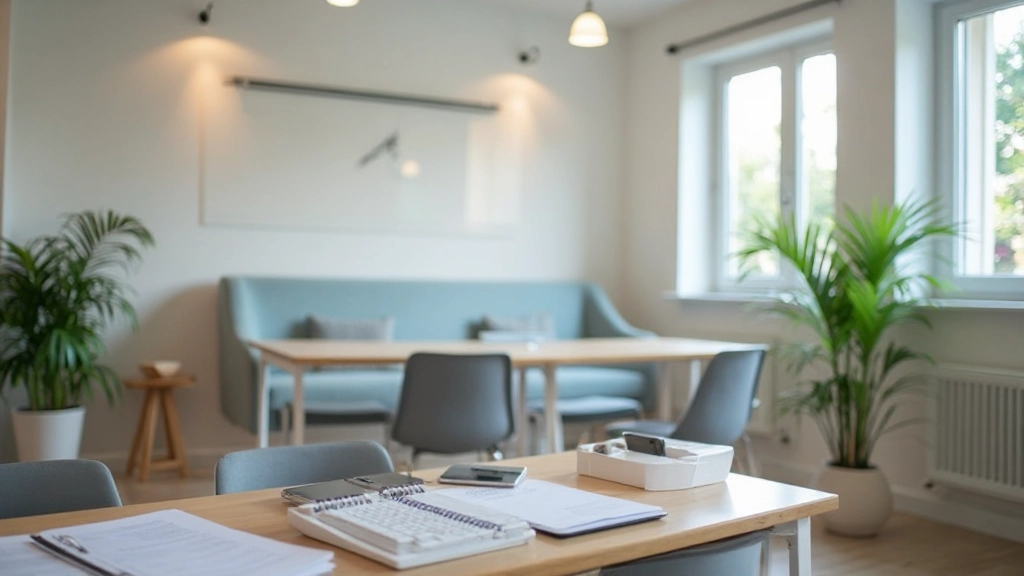 Modern learning environment with comfortable workspace, natural light, and professional study setup